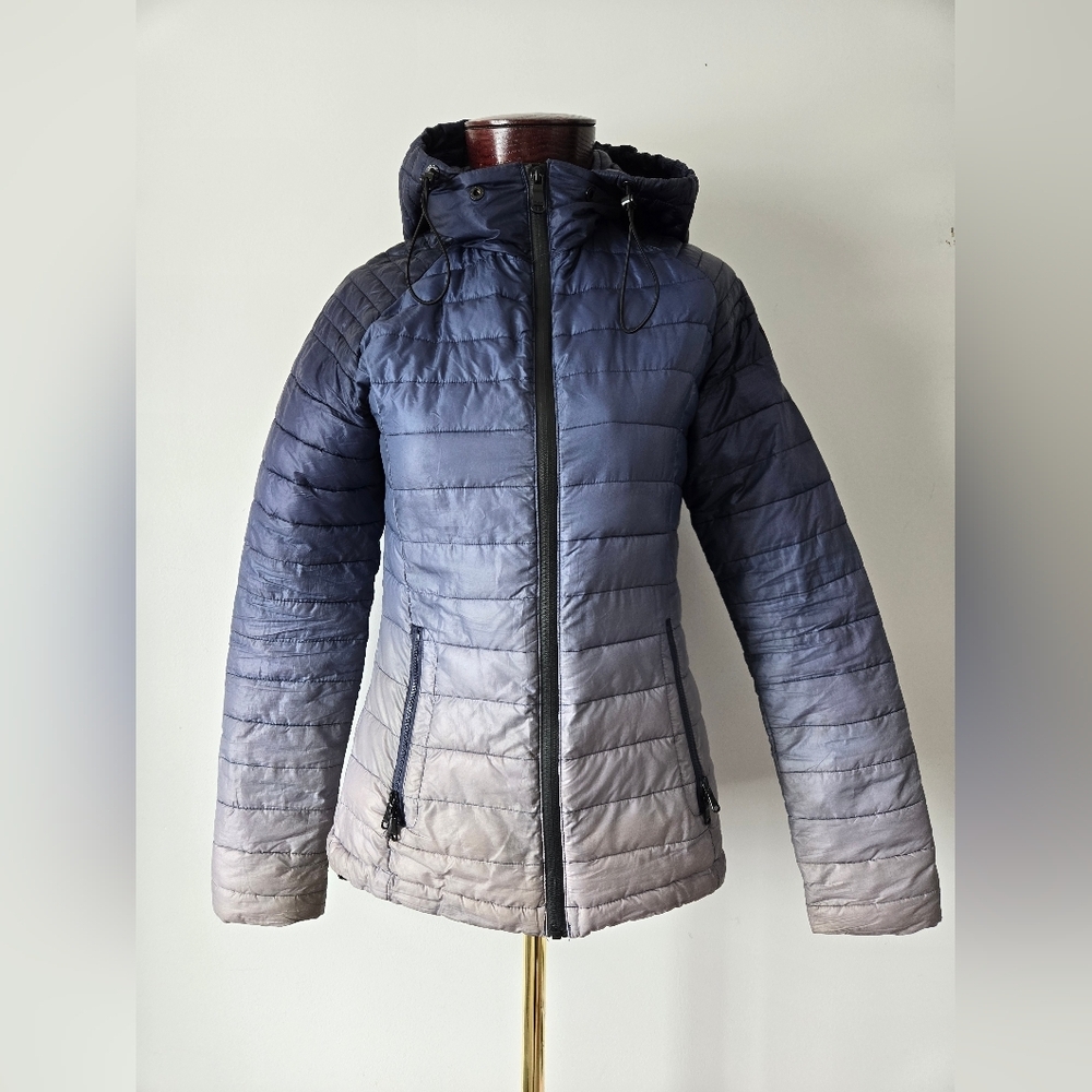 Pajar Aurora Packable Lightweight Quilted Blue/grey Ombre Puffer Jacket. XS